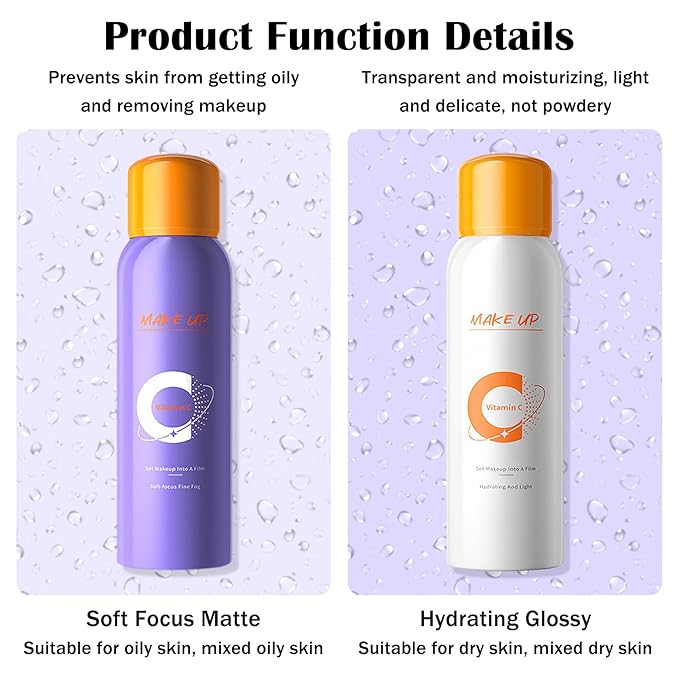 2PCS Makeup Setting Spray for Face,Waterproof Setting Spray for Makeup,Long Lasting Oil Control Finishing Holding Face Mist,Refreshing Hydrating Glossy and Matte Fixing Facial Mist Make Up Set A1-Velvo Beauty