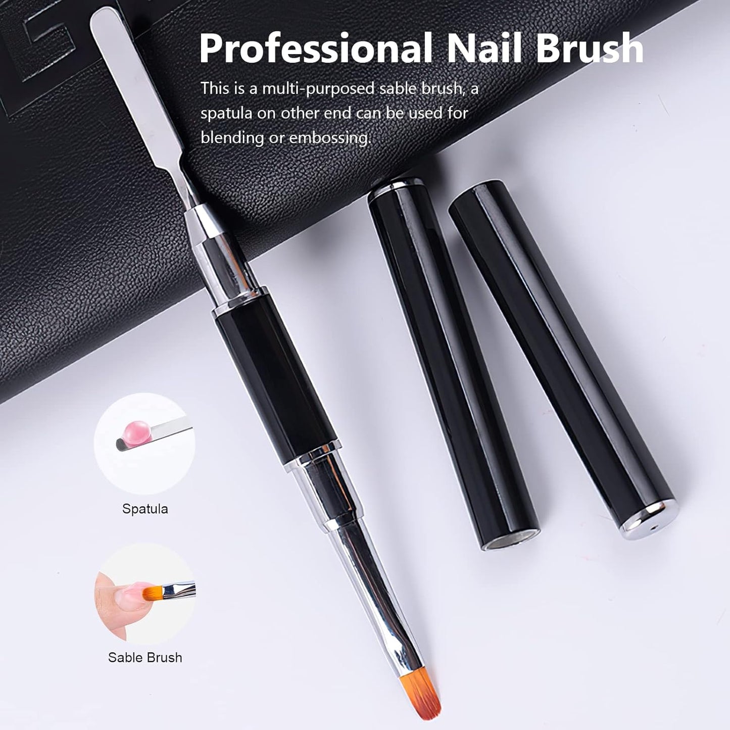 X&D Gel Nail Polish Kit - UV Polygel 2 Bottles Quick Dry 100g Natural Clear Color Nail Extension with Nail Forms, File, Acrylic Brush (Transparent & Nude Pink)-Velvo Beauty