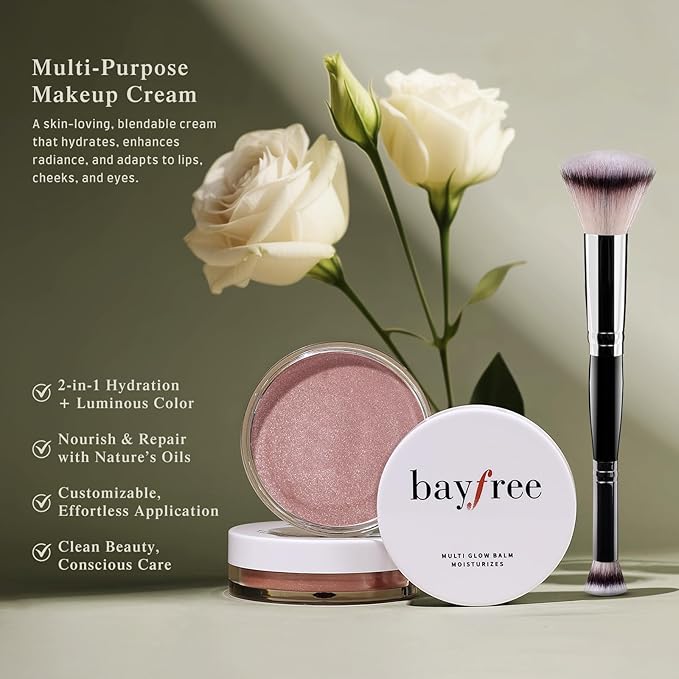 Multi Glow Balm Set, Cream Blush with Double-ended Brush, Radiant Finish, Hydrating, Creamy, Radiant Finish, Lightweight & Blendable Color, Face Balm-Velvo Beauty