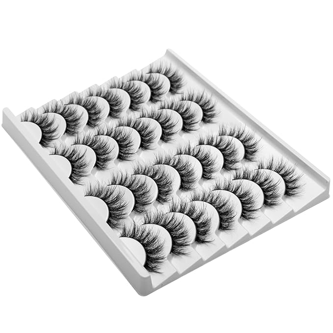 Fake Lashes False Eye Lashes Mink False Eyelashes Natural Cat Eye Lashes Fluffy Fake Eyelashes 16MM Lashes A25-Velvo Beauty