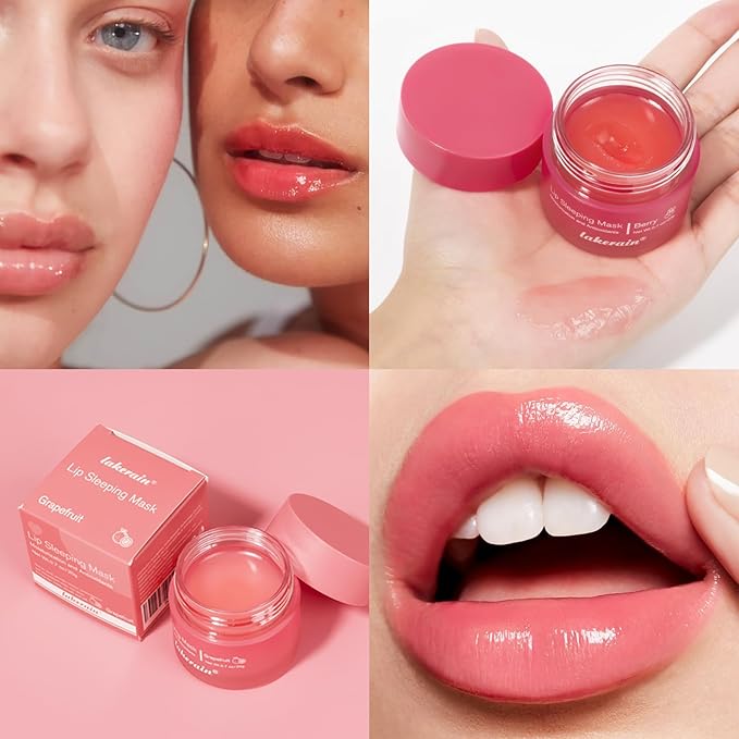 Hydrating Lip Sleeping Mask - Day and Night Repair Lip Balm for Chapped Dry Lips - Reduce Lip Lines, Enhance Lip Color, Hydrate & Plump Lips Care Lip Mask (Berry)-Velvo Beauty
