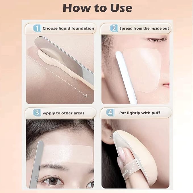 Picasso Makeup Spatula and Palette Set, Korean Makeup Spatula with Leather Cover, Stainless Steel Makeup Palette with Scraper Tool, Metal Foundation Palette for Cosmetic Pigment Blendingļ¼SSļ¼-Velvo Beauty