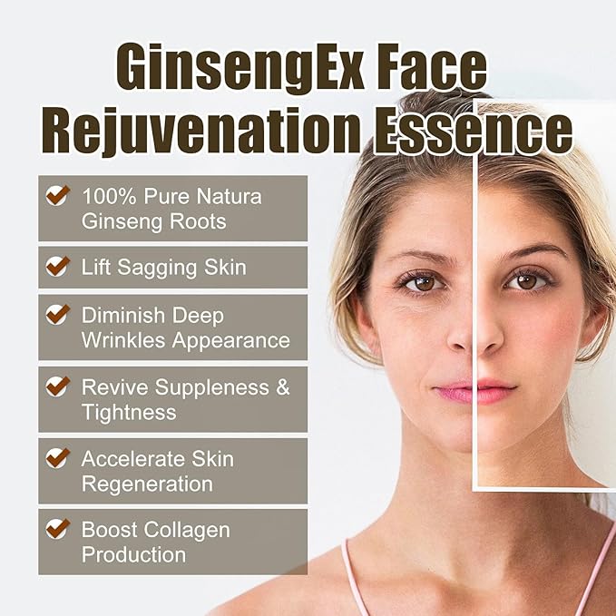 Ginseng Extract Liquid, Ginseng Extract Anti-Wrinkle Original Serum Oil, Korean Red Ginseng Essence for Anti Aging, Moisturizer, Fighting Collagen Loss, Reduces Wrinkles, Improves Sagging (2)-Velvo Beauty