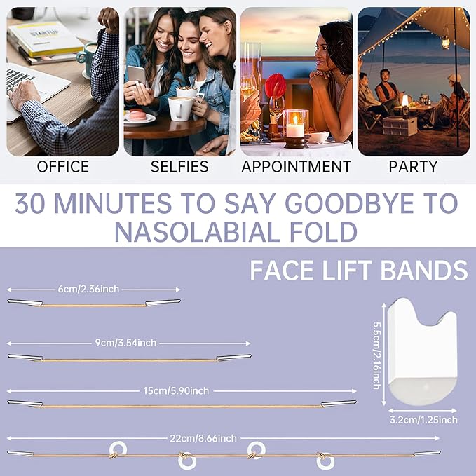 Face Lift Tapes Eyes Wrinkle Tapes, Face Stickers Crow's Feet Wrinkle Eyes Lifting Patch, Instant Eye Skin Rescue Correcting bands (4pcs fixed ropes, 5 pairs tapes) (Elastic Translucent Stickers)-Velvo Beauty