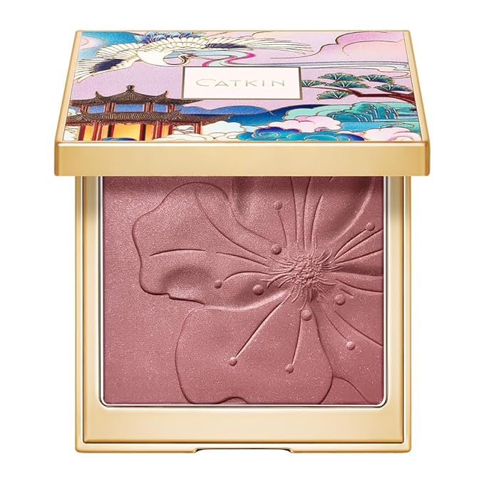 CATKIN Cheek Powder Blush Baked Pink Makeup Blusher Creamy Light Weight Long Lasting Natural flush Finish10g (C09 Midnight)-Velvo Beauty