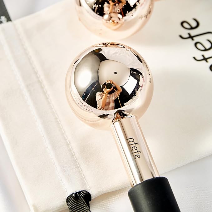 Ice Globes for Face & Eyes, Unbreakable Stainless Steel Cryo Sticks for Beauty Routines, Facials Cold Roller Colling Globes for Puffiness, Wrinkles, Dark Circles, Headaches-Velvo Beauty