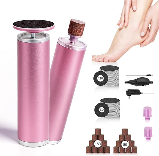 Electric Foot Callus Remover with 80pcs Sandpape Discs, Professional 800RPM Aluminum, Callus Remover for Feet Pedicure Tool for Dead Skin and Calluses, Stepless Speed Control Foot File 2 in 1-Velvo Beauty