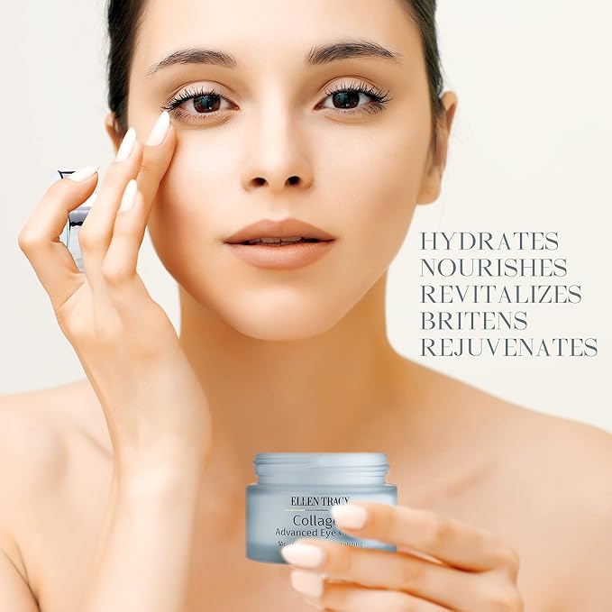 ELLEN TRACY Collagen Eye Cream | Advanced Moisturizing & Renewing Cream for Removing Dark Circles and Puffiness Under Eyes | Collagen, Dimethicone, 30 ML, 1 FL Oz-Velvo Beauty