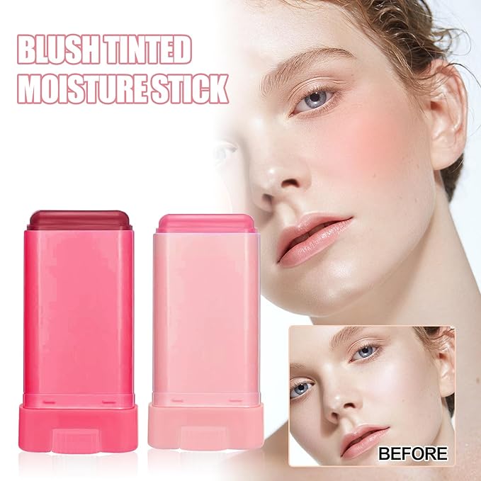 Blush Rare Beauty Liquid Blush Stick Cream Blush Natural Waterproof Long Lasting Powder Blusher,On The Go Blush Brushes For Makeup Cheeks,Suitable For All Skin Types(2PC)-Velvo Beauty