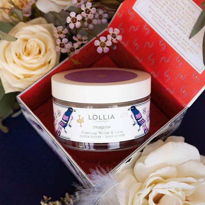 LOLLIA Imagine Body Butter, 5.5 oz. - Flowering Willow & Lotus Fragrance - Shea Butter & Cocoa Butter, Body Lotion for Women, Hydrating & Smooth Body Moisturizer-Velvo Beauty