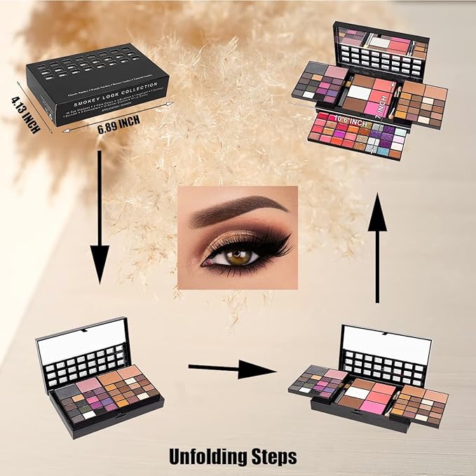 74 Colors Makeup Kit - Makeup Sets - Makeup palettes with 36 Eyeshadow - All in One Makeup Kit for Women and Girls Full Kit for Valentine's Day Gifts-Velvo Beauty