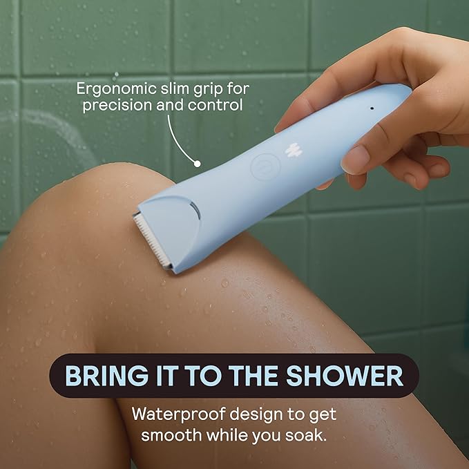 MERIDIAN Slimmer Trimmer – Electric Razor for Women, Bikini Line & Pubic Hair Trimmer, Rechargeable & Waterproof, Painless, Flawless Shave for Sensitive Skin, Gentle, Quiet & Travel-Friendly, Sky-Velvo Beauty