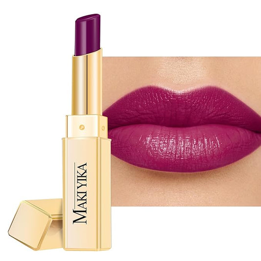 MAKI YIKA Moisture Purple Lipstick for Women Hydrate Lip Gloss for Dry Cracked Lips Weightless Glossy Lip Color Juicy Finish,MA067 Jam Purple-Velvo Beauty