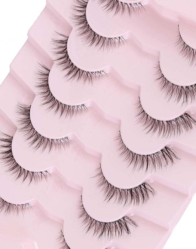 Lashes Natural Look False Lashes Wispy Lashes Fake Eye Lashes Strip Lashes Natural Eyelashes Wispy Natural Lashes UP24-Velvo Beauty