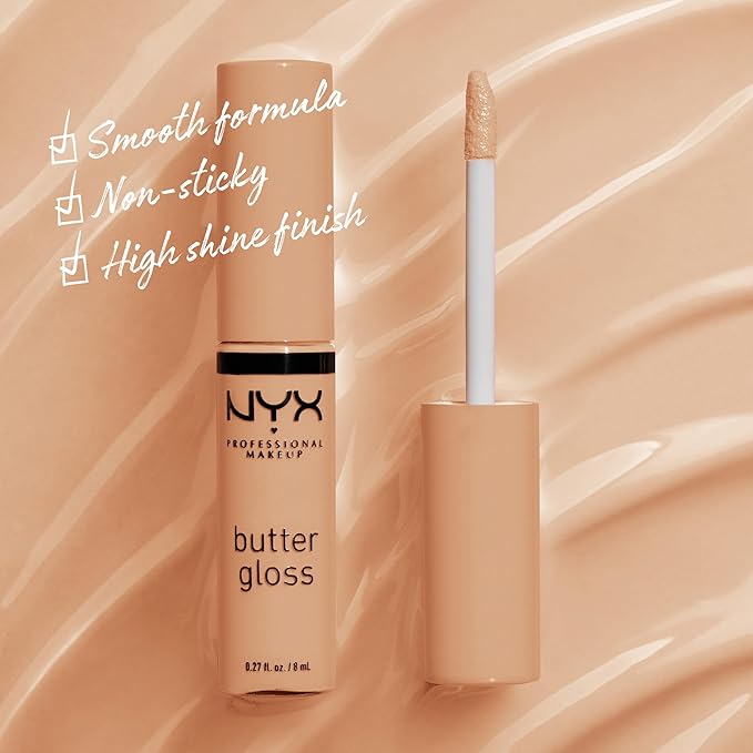 NYX PROFESSIONAL MAKEUP Butter Gloss, Non-Sticky Lip Gloss - Fortune Cookie (True Nude)-Velvo Beauty