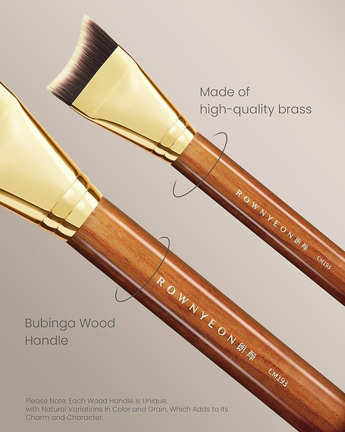 Desert Oak Series Mermaid Tail Foundation Brush - Airbrush - Filter Finish for Liquid & Cream Foundation, Bubinga Wood Handle (CM 193)-Velvo Beauty