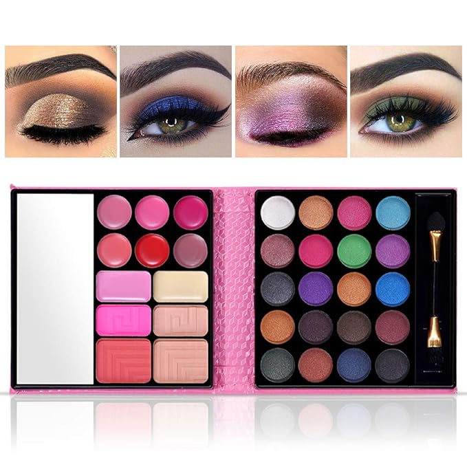 All in One Makeup Kit - 20 Eyeshadow, 6 Lip Glosses, 3 Blushers, 2 Powder, 1 Concealer, 1 Mirror, 1 Brush, Make Up Gift Set for Teen Girls, Beginners And Pros-Velvo Beauty
