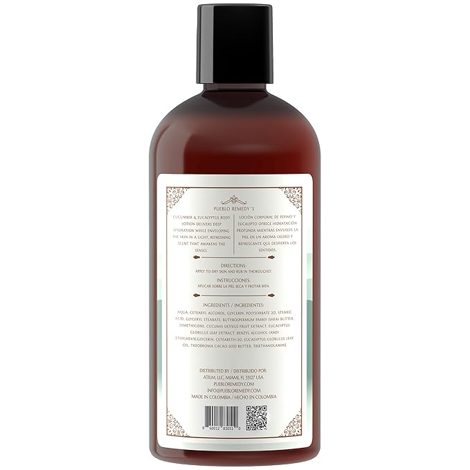 Body Lotion, Cucumber & Eucalyptus – Hydrating & Softening Moisturizer with Shea & Cocoa Butter, Vegan & Cruelty-Free, 16.9 Oz-Velvo Beauty