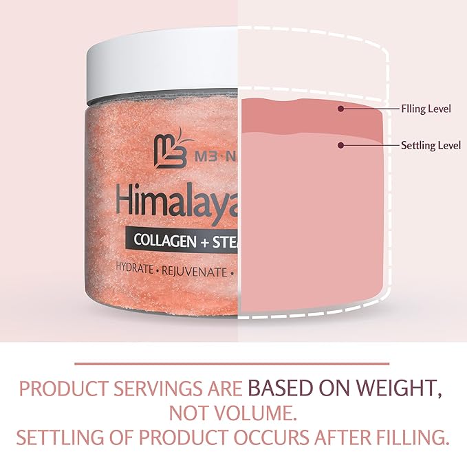 Himalayan Salt Scrub, Face, Foot, and Body Exfoliator with Collagen and Stem Cells, Exfoliating Scrub for Toning, Cellulite, and Skin Care by M3 Naturals-Velvo Beauty