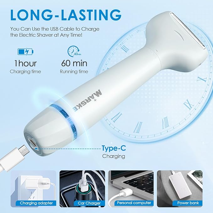 5 in 1 Facial Hair Removal and Bikini Hair Trimmer for Women, Nose Eyebrow pubic Hair Trimmer,Replaceable Electric Razors, Waterproof Electric Shaver Easy Cleaning, Women's Grooming Kit-Velvo Beauty