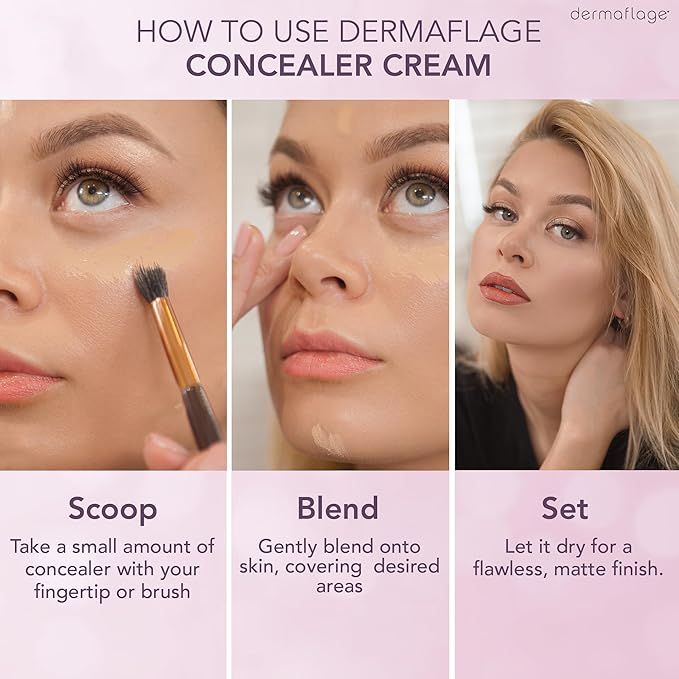 Waterproof Concealer Cream, Full Coverage Waterproof Makeup, Color Match Promise by Dermaflage, 6g/.2oz-Velvo Beauty