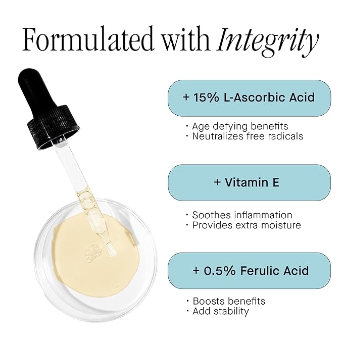 Brandefy Vitamin C Face Serum 15% L. Ascorbic Acid, Ferulic Acid .5% + Vitamin E for Self Care and Beauty, Face Dark Spot Corrector and Anti Aging 1oz, Made In The USA-Velvo Beauty