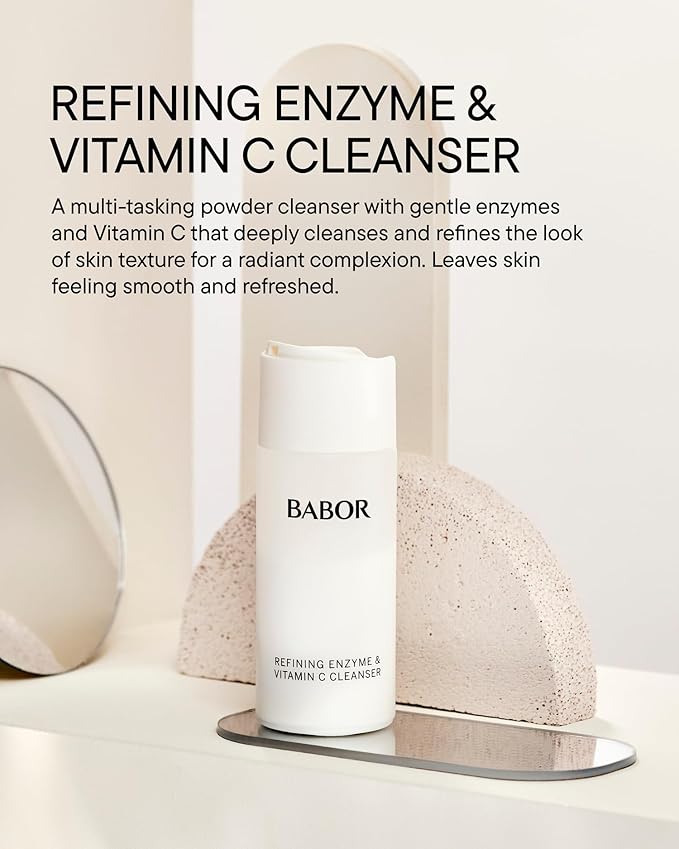 BABOR Refining Enzyme & Vitamin C Cleanser, Enzyme Powder Cleanser, Exfoliating Face Wash Polish, Gentle Facial Scrub to Brighten and Even Complexion-Velvo Beauty