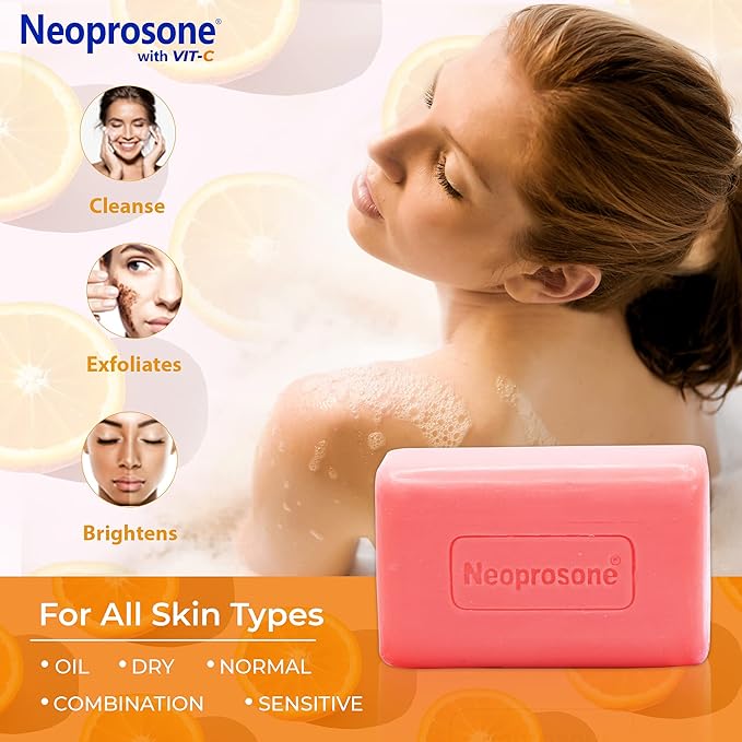 Neoprosone, Skin Brightening Soap | 7oz / 200g | Exfoliating, Cleansing Bar, Helps to Reduce Spots on: Knees, Elbows, Face, Private Areas | For Women and Men, with Vitamin C and Castor Oil-Velvo Beauty