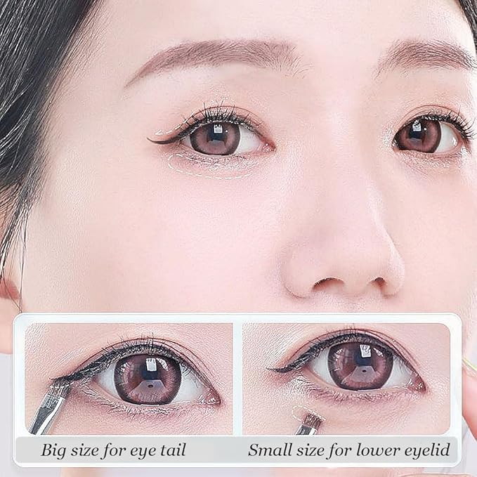 Mini Smudge Brush for Eyeliner,2 PCS Small Smudge Brush for Precision Eyeshadow and Eyeliner,Eyeliner Brush for Powder Gel Cream Liquid Concealer,Eye Makeup Brush Set-Velvo Beauty
