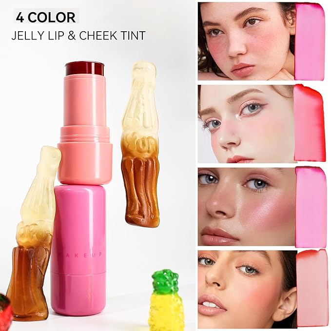 Cool Milk Jelly Blush, Sheer Lip & Cheek Stain, Buildable Watercolor Finish, Vivid Color Water Jelly Tint Lipstick, Long Lasting, Milk blush Watercolor Finish Tinted Lip Gloss for Women, 04-Velvo Beauty