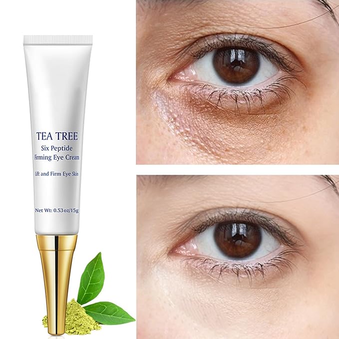 Eye Cream for Dark Circles Under Eye Cream for Puffiness and Bags Tea Tree Six Peptide Fiming Anti-Aging Eye Cream for Wrinkles Improve Fine Line Eye Repair Care,15g/0.53oz-Velvo Beauty