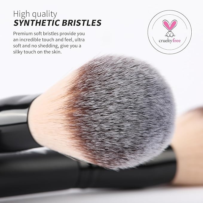 DUcare Powder Brush Foundation Brushes Double Ended Blush Setting Brush for Rounded Taperd Liquid, Cream, Powder,Blending, Buffing-Velvo Beauty