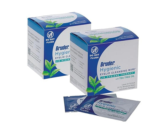 Hygienic Eyelid Cleansing Wipes with Tea Tree Oil l Relief from Demodex l Pre-Moistened, Rinse-Free Exfoliating Wipes Remove Excess Oil and Debris from Eyelids & Lashes l 30 Count Box (2 Pack)-Velvo Beauty