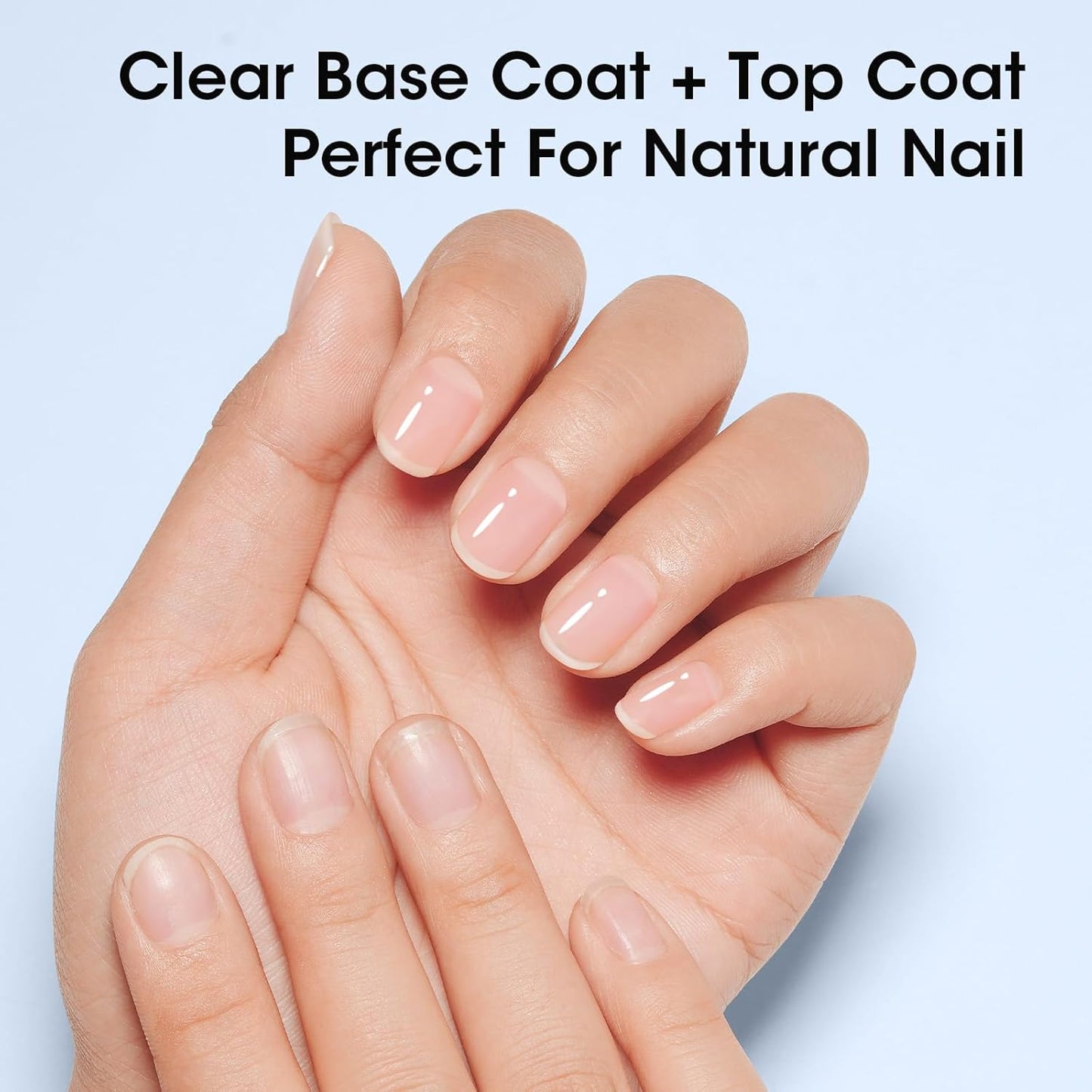 GELLEN Clear Nail Polish Base Top Coat, No Wipe High Gloss Shine Top Coat Quick Dry, Sheer Nail Base Coat Strengthener Strengthens Nails - Calcium Formula, Non UV Gel, Hema Free, Non-toxic, No Chip-Velvo Beauty