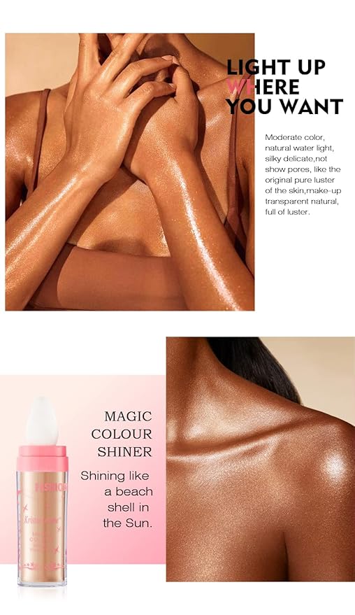 AKARY Shimmer Highlighter Powder, Fairy Polvo De Hadas Highlighter Powder & Blush Stick, Instant Glow Luminizer Duo, Glitter Body Face Hair High Gloss Stick, Sparkle Smudge-Proof Highlighter Stick Party Makeup (C-#03)-Velvo Beauty