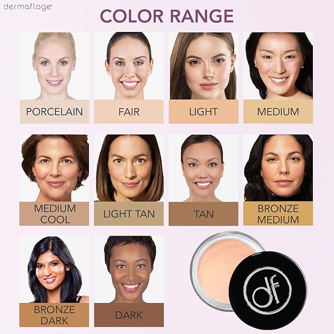 Dermaflage Waterproof Concealer Cream - Full Coverage, Matte Finish, Covers Dark Circles, Tattoos, Acne (Light)-Velvo Beauty