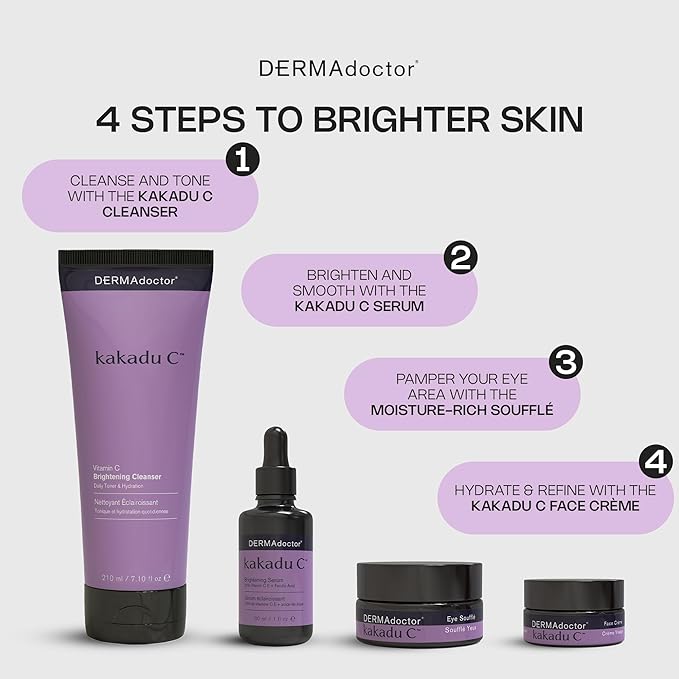 DERMAdoctor Vitamin C Facial Cleanser, Daily Face Wash, Toner, Makeup Remover | High-Potency Vitamin C from Kakadu Plum, Facial cleanser, Face Scrub, Cleanse Pores, Removes oil, Sunscreen, Pollutants-Velvo Beauty