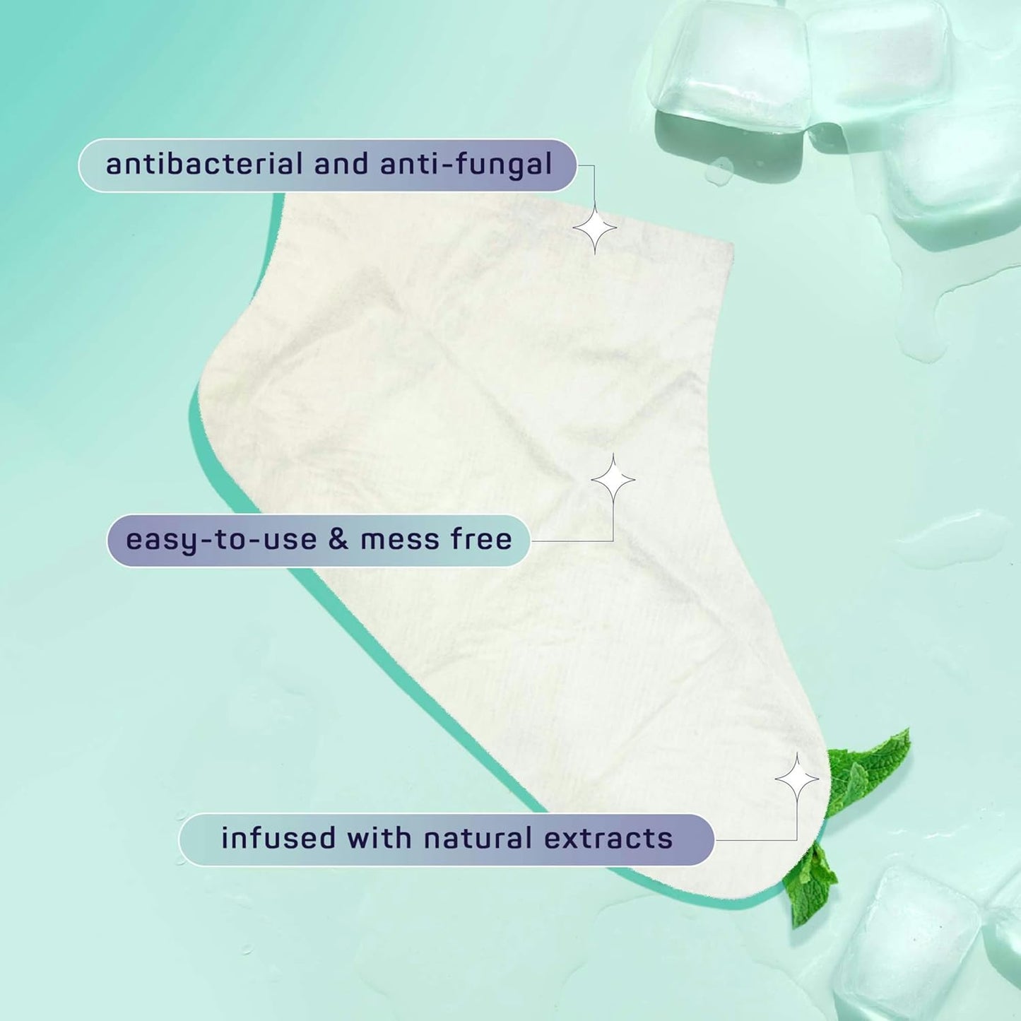 Spa Life Men's Cooling Mint Foot Repair Balm and Moisturizing Socks Set - Revitalizing Hydrating Foot Mask for Soothing Tired, Achy Feet and Softening Dry, Cracked Skin One Size Fits Most- 6 Pairs-Velvo Beauty