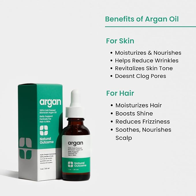 Argan Oil 100% Pure Moroccan Cold-Pressed Face, Body and Hair Lightweight Oil for Moisturizing, Hydrating & Skin Nourishment, 1 oz-Velvo Beauty
