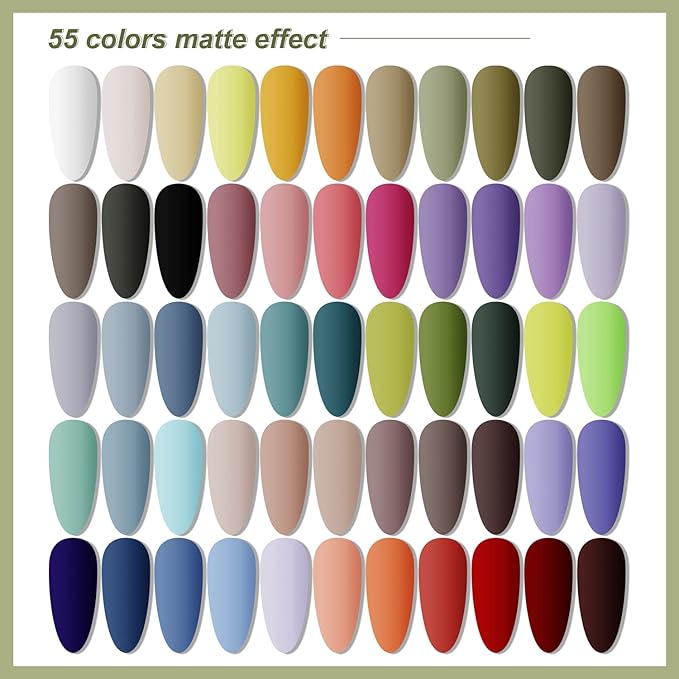 JODSONE 60 PCS Gel Nail Polish Kit with U V Light 55 Colors No Wipe Beautiful Colors Nail Gel Polish Base Top Coat Manicure Gifts for Salon and at Home-Velvo Beauty