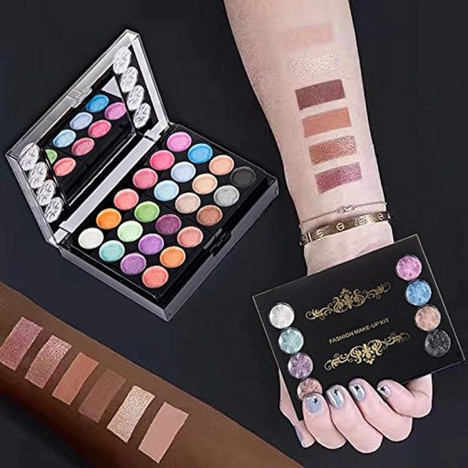 Eyeshadow Palette LT Makeup Palette 37 Bright Colors Matter and Shimmer Lip Gloss Blush Brushes Cosmetic Makeup Eyeshadow Highly Pigmented Palette for Girls Festival Birthday Gift Concealer Makeup Kit-Velvo Beauty