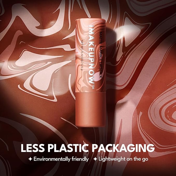 2PCS Marbled Matte Lip Stick Makeup - Velvety Finish | Naked-lip Feel, Full Coverage, D002+D004-Velvo Beauty