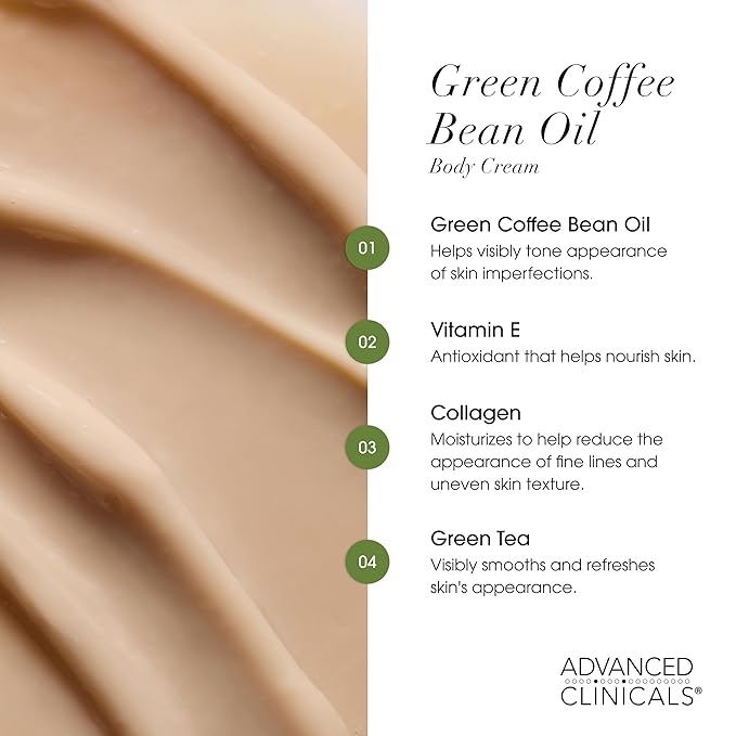 Advanced Clinicals Thermo Firming Green Coffee Bean Moisturizer Body Cream | Anti Cellulite Caffeine Firming Lotion For Legs, Arms, & Body | Skin Care Products | Aging Skin Tightening Cream, 2-Pack-Velvo Beauty