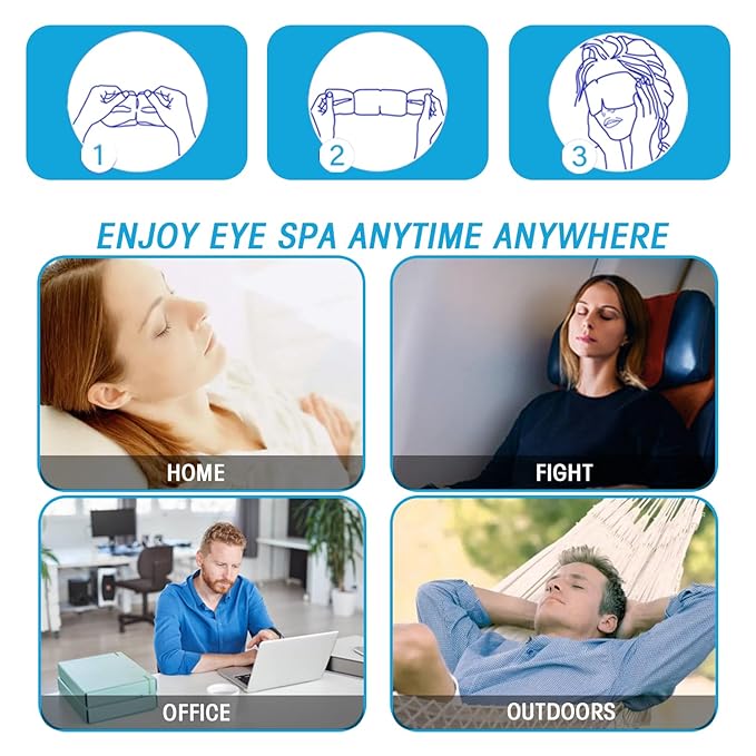 Steam Eye Masks for Dry Eyes, Heated Eye Mask Reduce Puffiness & Dark Circles, Hydrate & Soothe Tired Eyes, Travel Essentials, Business Trip, Party Favors, Unscented 20 Packs-Velvo Beauty