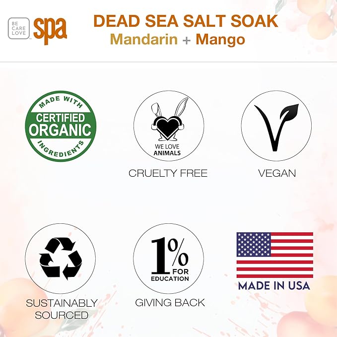BCL SPA Dead Sea Salt Soak, Mandarin + Mango, 16 oz-Velvo Beauty