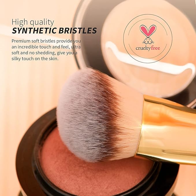 DUcare Foundation Brush Contour Bronzer Makeup Brush Double Ended Self Tanner Brush Sculpting Brush for Blending Liquid Powder Concealer Cream Cosmetics Blush Buffe-Velvo Beauty