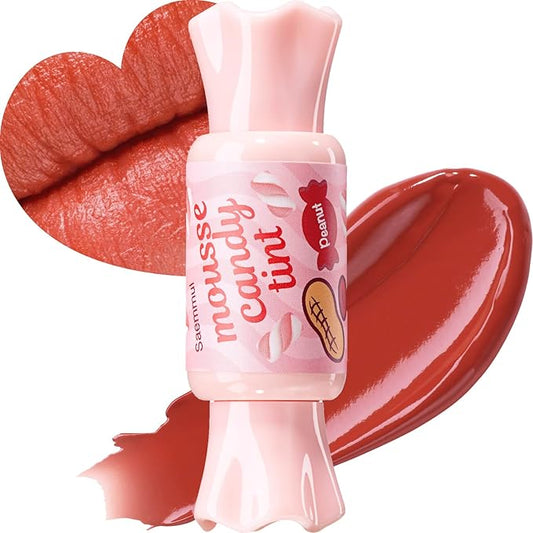 THESAEM Saemmul Mousse Candy Tint #9 Peanut Mousse - High Pigment Matte Finish Long Lasting Lip Stain with Honey Extracts to Hydrate Lips - Weightless & Smudge-Proof, 0.3 fl.oz.-Velvo Beauty