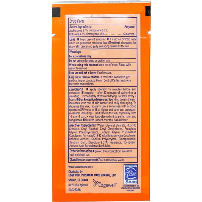 Banana Boat Sport Sunscreen, SPF 30 Protection lotion, Travel Packets 200 Count (Pack of 1)-Velvo Beauty