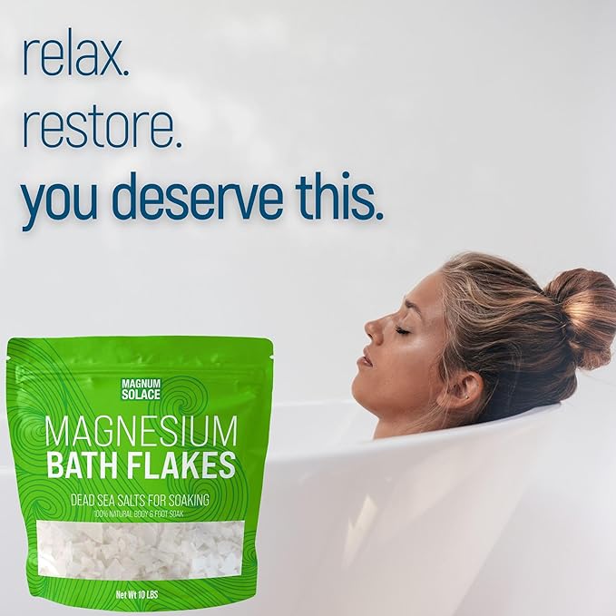 Magnesium Flakes for Bath - Magnesium Chloride Flakes - Dead Sea Salts for Soaking, 10 LBS-Velvo Beauty
