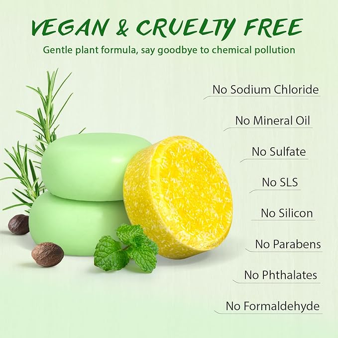 POP MODERN.C Rosemary Solid Shampoo and Conditioner Bar Set for Hair Growth, Moisturizing, 160g, 2.8219 Ounce, 2x80g Soaps, 2 Wooden Holder, Mother's Day Gift-Velvo Beauty